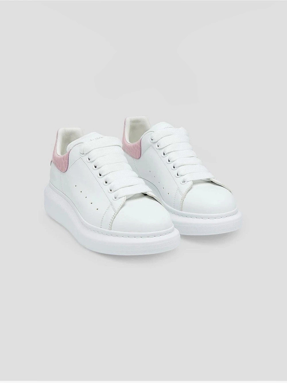 Alexander McQueen Oversized Sneaker White Pink Suede White & Pink Sneakers Like
